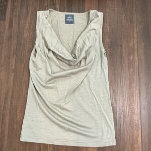 Avoca Merino Wool Cowl Neck Tank Top Sage Green New Zealand Made Small Tank
